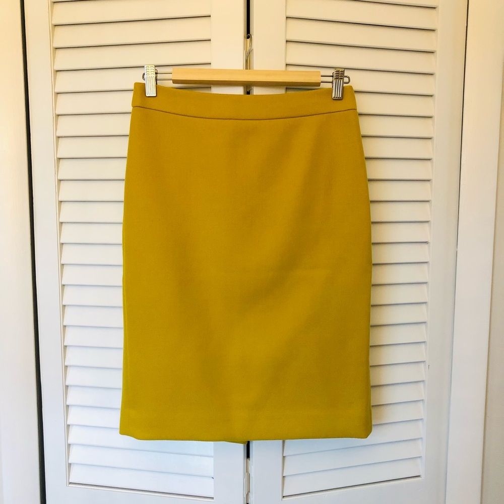 J.Crew no.2 pencil skirt mustard wool size 2